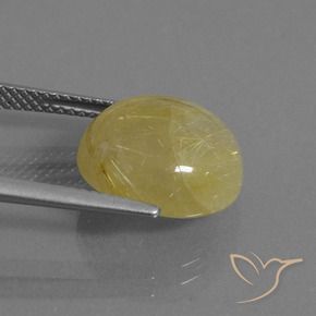 Quarzo rutilo Giallo caldo naturale da 8.01 ct, Rotondo, Traslucido