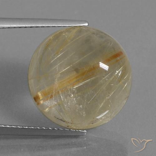 14.48ct Naturale Marrone Dorato Molto Chiaro Quarzo rutilo, Rotondo, Trasparente