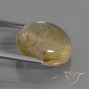 Quarzo rutilo Marrone Dorato Molto Chiaro naturale da 13.08 ct, Rotondo, Trasparente