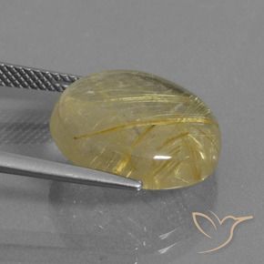 Quarzo rutilo Giallo chiaro naturale da 12.08 ct, Rotondo, Trasparente