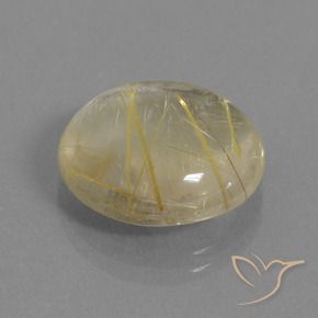 Quarzo rutilo Giallo chiaro naturale da 11.39 ct, Rotondo, Trasparente