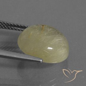 Quarzo rutilo Giallo chiaro naturale da 7.54 ct, Rotondo, Trasparente