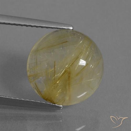 6.29ct Naturale Giallo terroso Quarzo rutilo, Rotondo, Trasparente