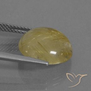 Quarzo rutilo Giallo terroso naturale da 6.29 ct, Rotondo, Trasparente