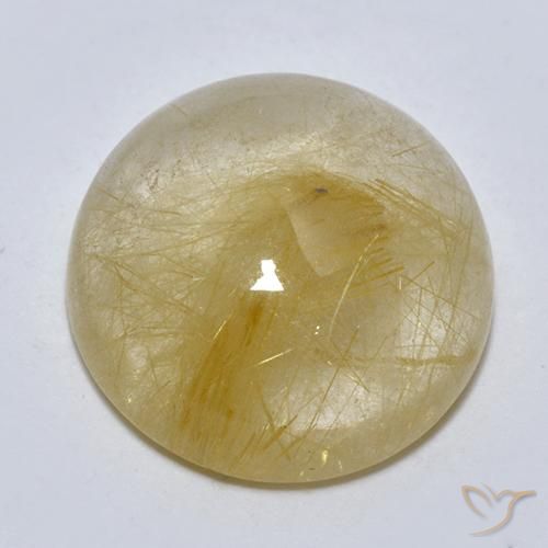 8.11ct Naturale Giallo terroso Quarzo rutilo, Rotondo, Trasparente
