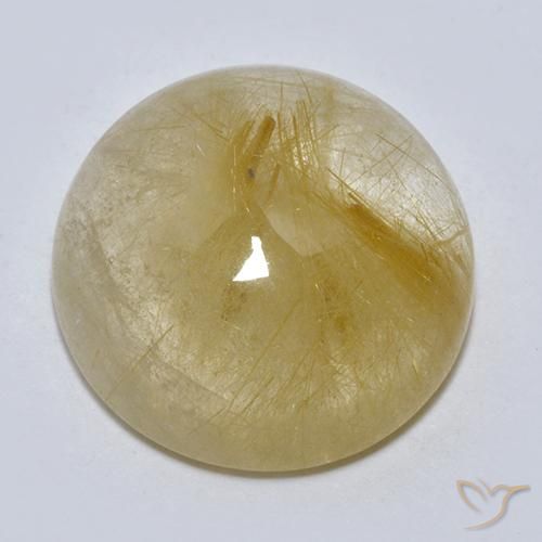 Quarzo rutilo Giallo terroso naturale da 8.11 ct, Rotondo, Trasparente
