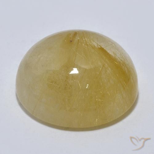 Quarzo rutilo Giallo terroso naturale da 8.11 ct, Rotondo, Trasparente