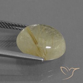 Quarzo rutilo Giallo chiaro naturale da 6.74 ct, Rotondo, Trasparente