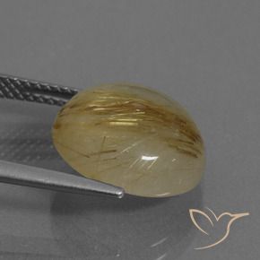 Quarzo rutilo Marrone Dorato Molto Chiaro naturale da 7.12 ct, Rotondo, Traslucido