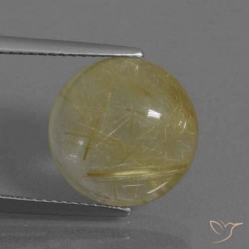 7.13ct Naturale Giallo Toscana Quarzo rutilo, Rotondo, Trasparente