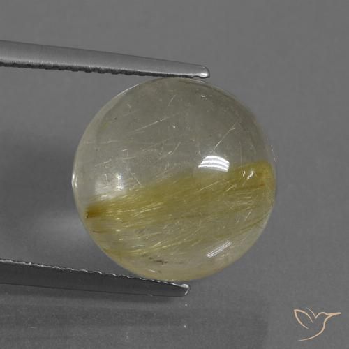 8.61ct Naturale Giallo terroso Quarzo rutilo, Rotondo, Trasparente