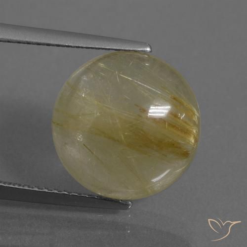 7.33ct Naturale Giallo terroso Quarzo rutilo, Rotondo, Trasparente