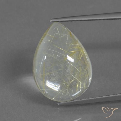 10.33ct Naturale Giallo banana Quarzo rutilo, Forma a pera, Trasparente