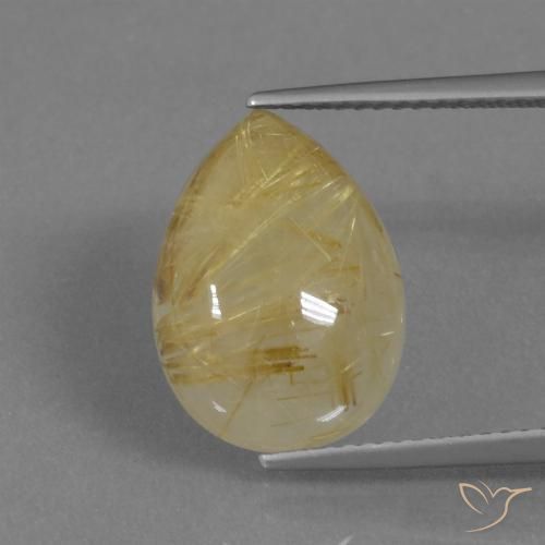 8.23ct Naturale Giallo Toscana Quarzo rutilo, Forma a pera, Traslucido