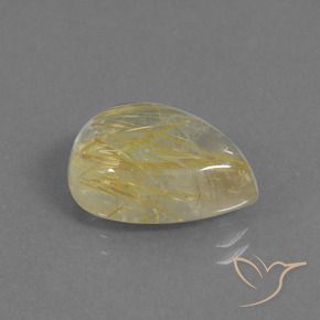 Quarzo rutilo Giallo terroso naturale da 9.34 ct, Forma a pera, Trasparente