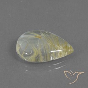 Quarzo rutilo Giallo terroso chiaro naturale da 8.51 ct, Forma a pera, Trasparente