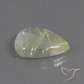 Quarzo rutilo Giallo terroso chiaro naturale da 8.42 ct, Forma a pera, Trasparente