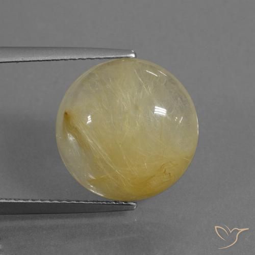 8.80ct Naturale Giallo terroso Quarzo rutilo, Rotondo, Trasparente