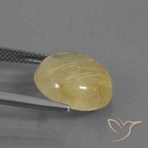 Quarzo rutilo Giallo terroso naturale da 8.80 ct, Rotondo, Trasparente