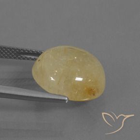 Quarzo rutilo Giallo pallido naturale da 9.40 ct, Rotondo, Trasparente