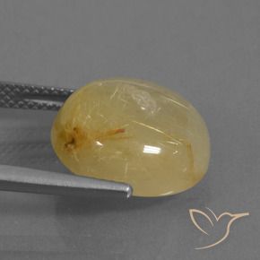 Quarzo rutilo Giallo terroso naturale da 9.37 ct, Rotondo, Trasparente