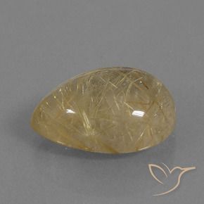 Quarzo rutilo Marrone Dorato Molto Chiaro naturale da 9.18 ct, Forma a pera, Trasparente