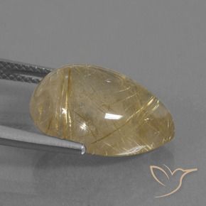 Quarzo rutilo Marrone Dorato Molto Chiaro naturale da 9.18 ct, Forma a pera, Trasparente