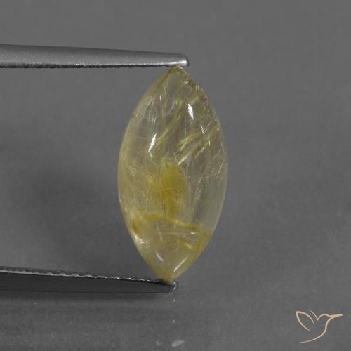 3.58ct Naturale Giallo chiaro Quarzo rutilo, Taglio marquise, Trasparente