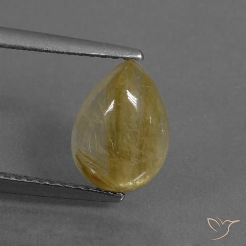 2.13ct Naturale Giallo medio Quarzo rutilo, Forma a pera, Traslucido