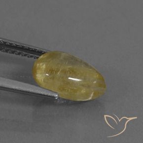 Quarzo rutilo Giallo medio naturale da 2.13 ct, Forma a pera, Traslucido