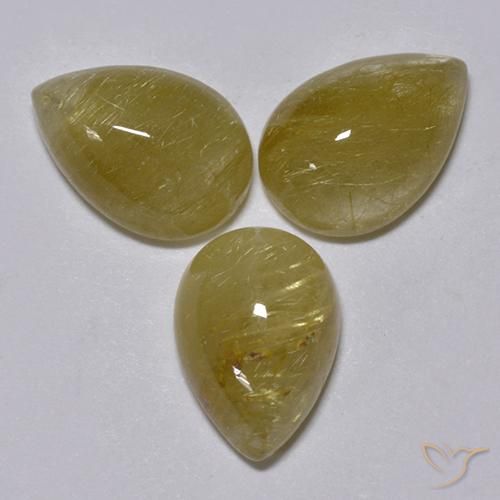 6.32ctw Naturale Marrone Dorato Molto Chiaro Quarzo rutilo, Forma a pera, Traslucido