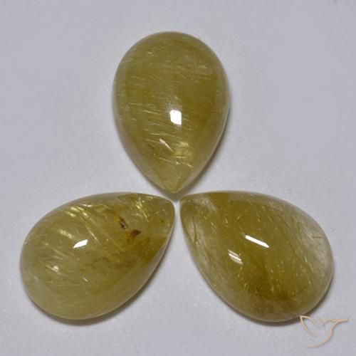 Gemme di Quarzo rutilo Marrone Dorato Molto Chiaro naturale da 6.32 ct, Forma a pera, Traslucido