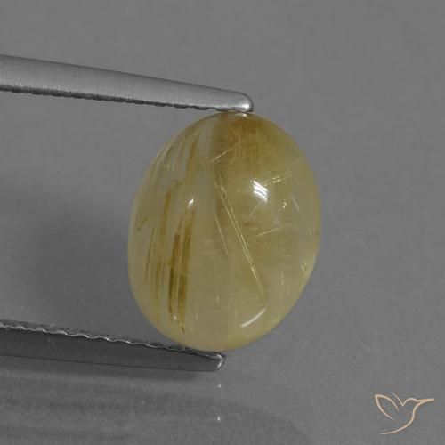 3.06ct Naturale Giallo pallido Quarzo rutilo, Ovale, Trasparente