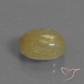 Quarzo rutilo Giallo pallido naturale da 3.06 ct, Ovale, Trasparente