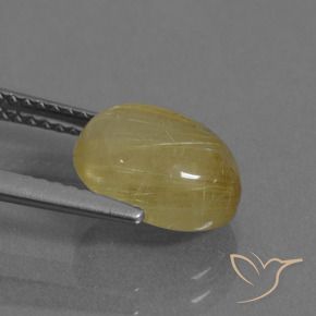 Quarzo rutilo Giallo pallido naturale da 3.06 ct, Ovale, Trasparente