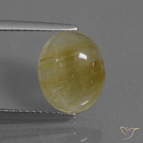 3.22ct Naturale Bombo Giallo Quarzo rutilo, Ovale, Trasparente
