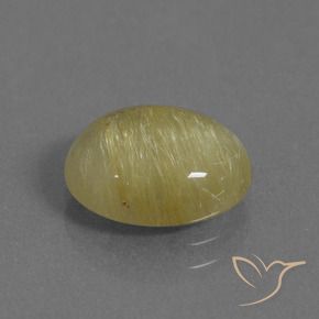 Quarzo rutilo Bombo Giallo naturale da 3.22 ct, Ovale, Trasparente