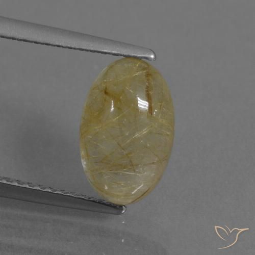 2.88ct Naturale Giallo caldo Quarzo rutilo, Ovale, Trasparente