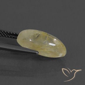 Quarzo rutilo Giallo pallido naturale da 3.97 ct, Taglio marquise, Trasparente