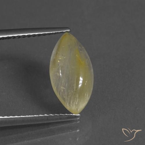 3.00ct Naturale Giallo caldo Quarzo rutilo, Taglio marquise, Trasparente