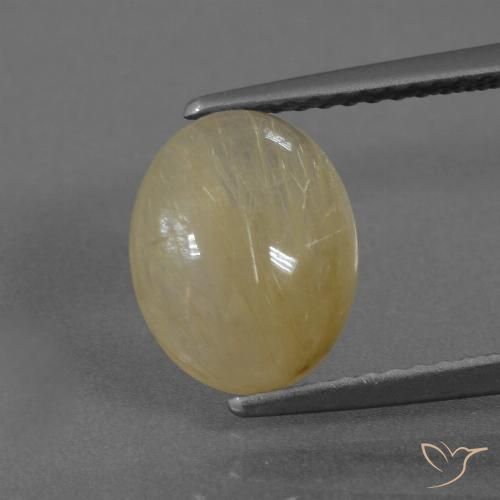 2.92ct Naturale Giallo Digione chiaro Quarzo rutilo, Ovale, Trasparente