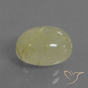 Quarzo rutilo Giallo medio naturale da 3.38 ct, Ovale, Traslucido