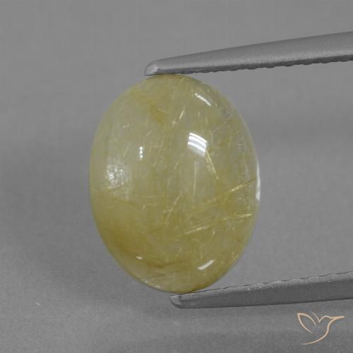 2.72ct Naturale Giallo banana Quarzo rutilo, Ovale, Traslucido