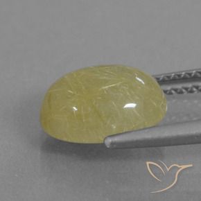 Quarzo rutilo Giallo banana naturale da 2.72 ct, Ovale, Traslucido