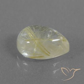 Quarzo rutilo Giallo pallido naturale da 2.51 ct, Forma a pera, Trasparente