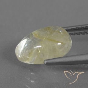 Quarzo rutilo Giallo pallido naturale da 2.51 ct, Forma a pera, Trasparente