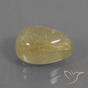 Quarzo rutilo Giallo medio naturale da 3.05 ct, Forma a pera, Trasparente