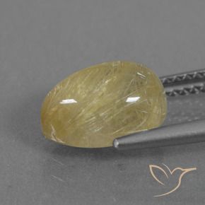 Quarzo rutilo Giallo medio naturale da 3.05 ct, Forma a pera, Trasparente