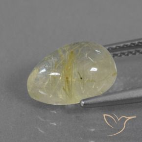 Quarzo rutilo Giallo chiaro naturale da 2.76 ct, Forma a pera, Trasparente