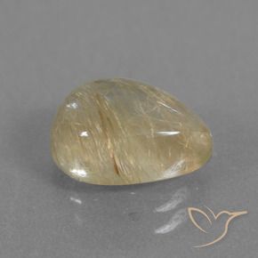 Quarzo rutilo Giallo dorato naturale da 2.61 ct, Forma a pera, Trasparente